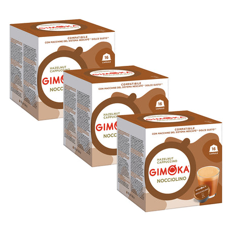 Gimoka Dolce Gusto Compatible 3 x 16 Hazelnut Cappuccino Coffee Pods