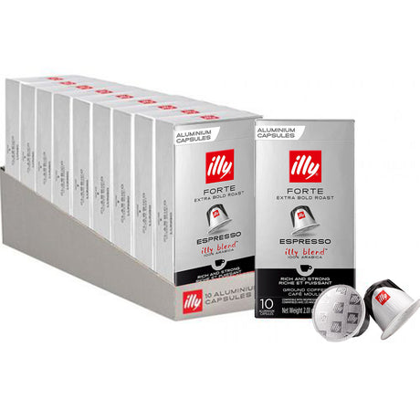 Illy Espresso Forte Coffee Capsules 10 x 10 Nespresso Compatible