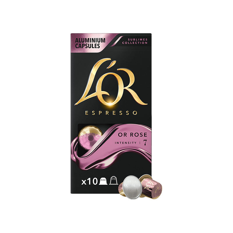 L'OR Or Rose Espresso Coffee Capsules 1x10 Nespresso Compatible