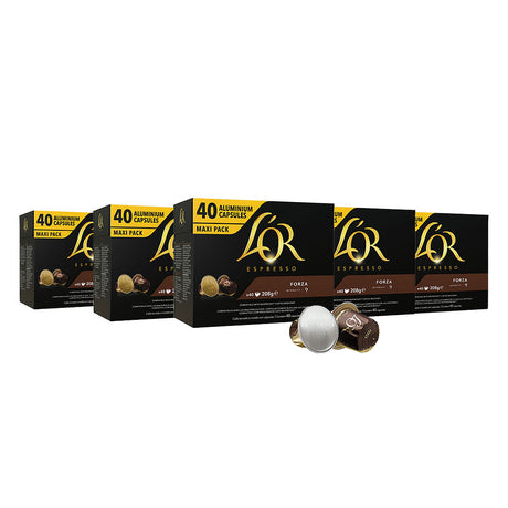 L'or Nespresso Forza 5 packs of 40 capsules
