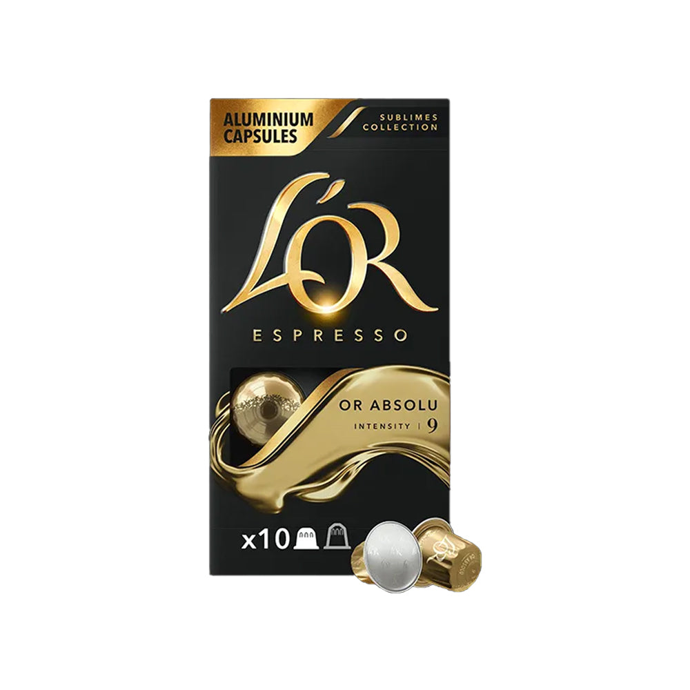 L'OR Or Absolu Espresso Coffee Capsules 1x10 Nespresso Compatible