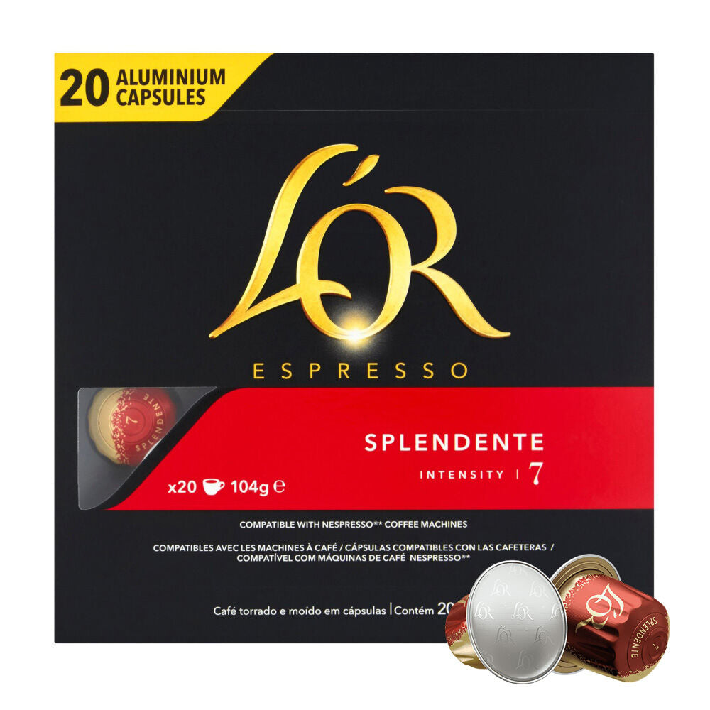 L'OR Espresso Splendente Coffee Capsules 20 Nespresso Compatible