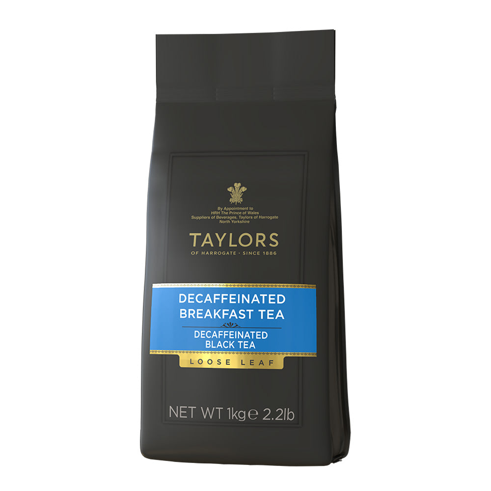 Taylors of harrogate Decaffeinated breakfast loose leaf tea 1Kg bag side image