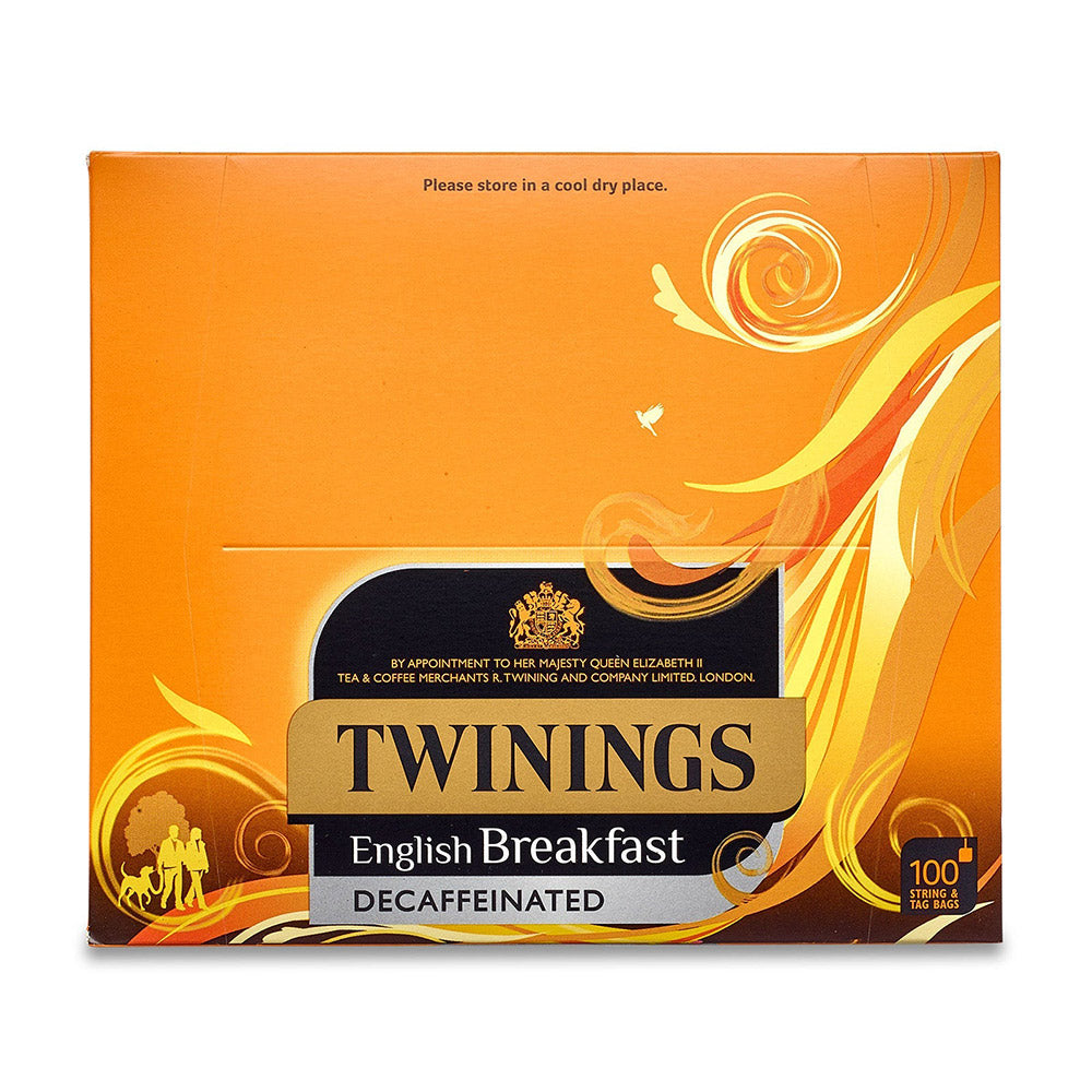 Twinings English Breakfast Decaffeinated 100 String & Tag Tea Bags box