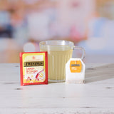 Cup of Twinings Lemon & Ginger tea with Enveloped tea bag