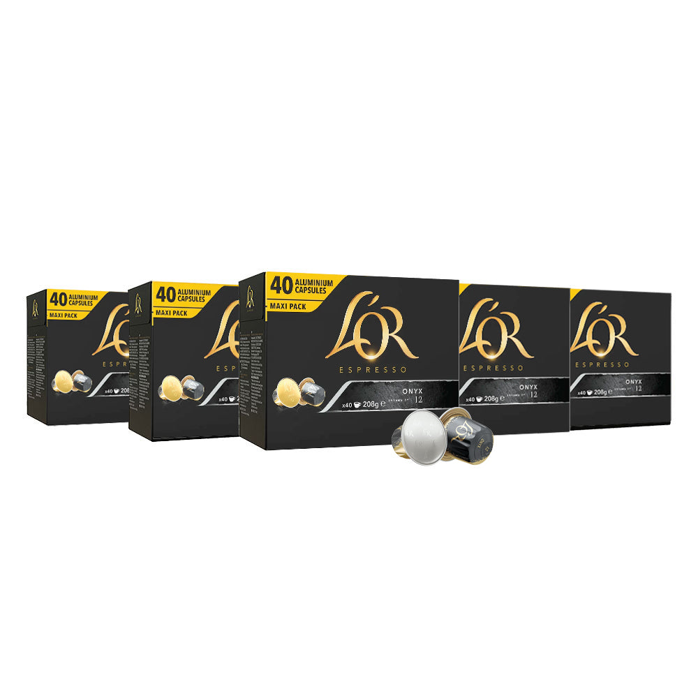 L'OR Espresso Onyx Coffee Capsules Nespresso Compatible 5x40