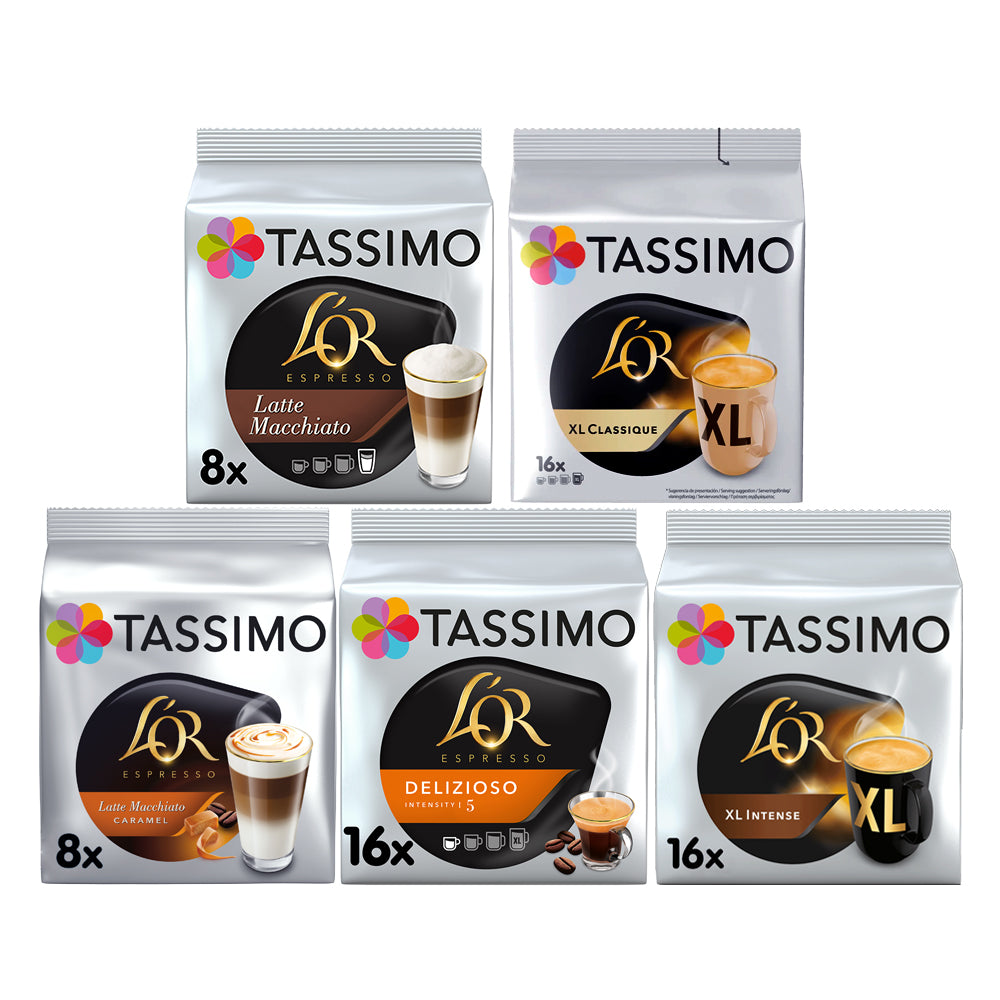 Tassimo L'OR Coffee Pods Variety Pack 64 Drinks