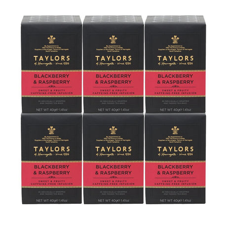 Taylors of Harrogate Blackberry & Raspberry 6 x 20 Envelope Tea Bags