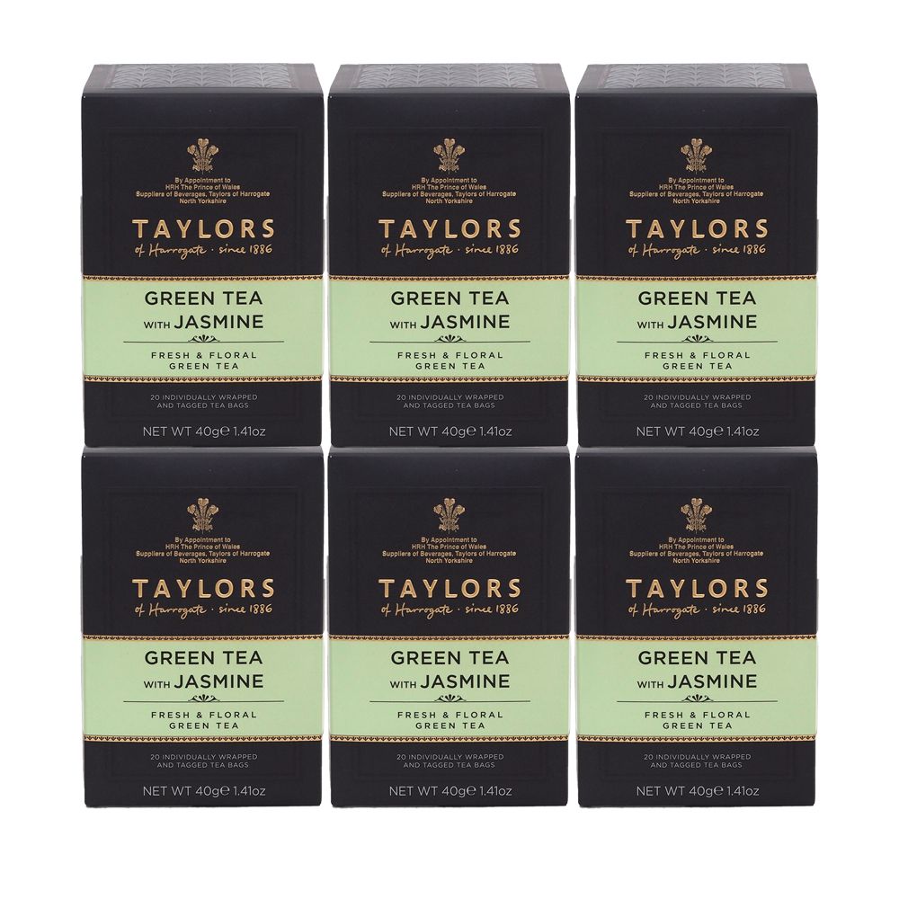 Taylors of Harrogate Green Tea with Jasmine 6 x 20 Envelope Tea Bags