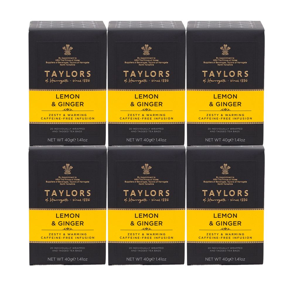 Taylors of Harrogate Lemon & Ginger 6 x 20 Envelope Tea Bags