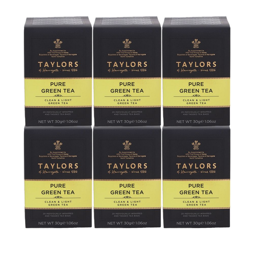 Taylors of Harrogate Pure Green Tea 6 x 20 Envelope Tea Bags