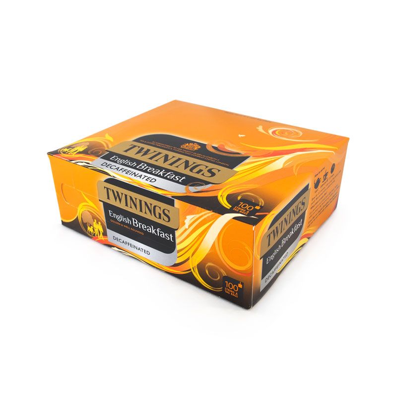 Twinings English Breakfast Decaffeinated 100 String & Tag Tea Bags